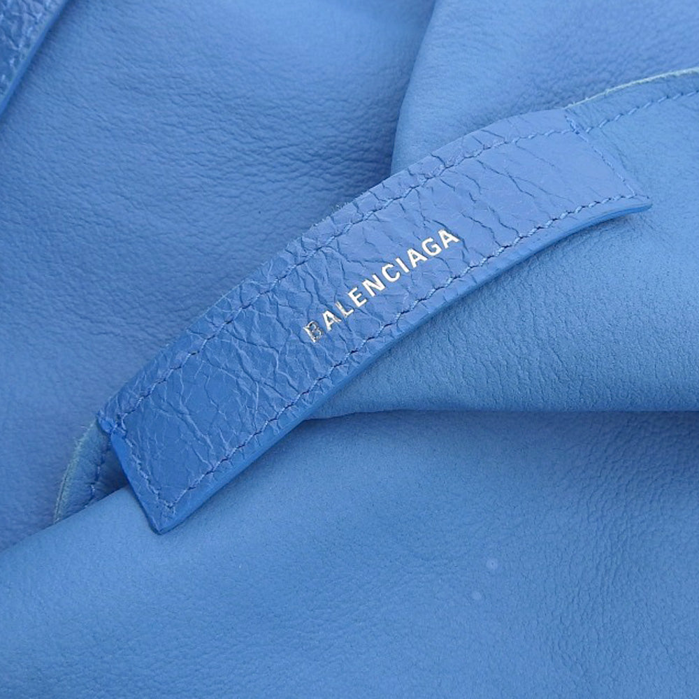 balenciaga Leather Shopper M Tote Bag Blue Black