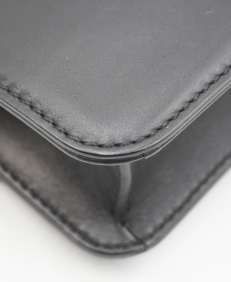 Leather Glam Rock Crossbody Bag Black