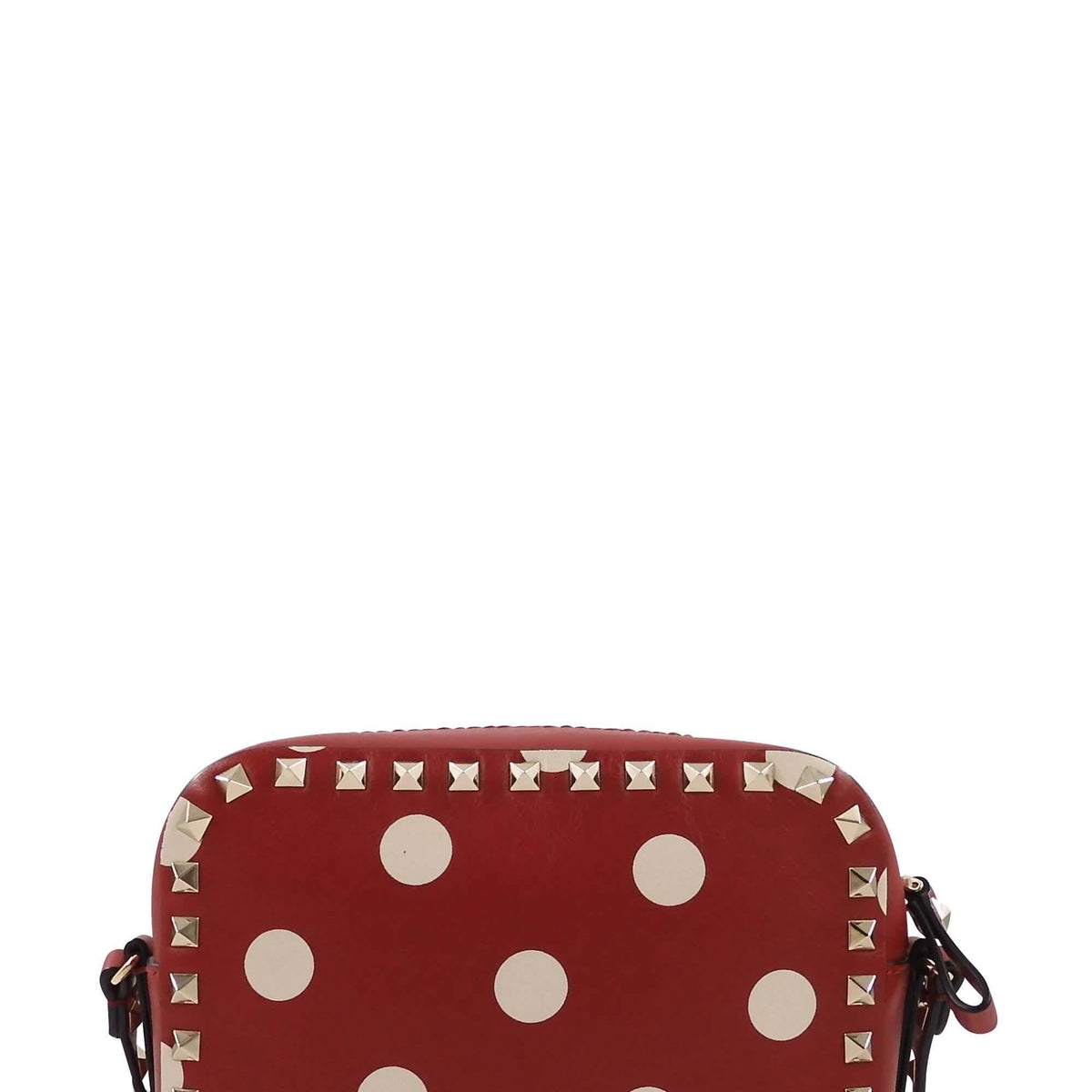 Polka Dot Rockstud Camera Bag Red