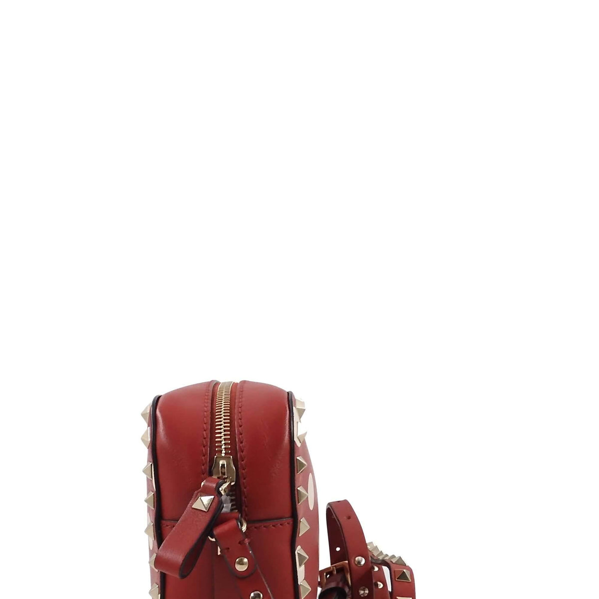 Polka Dot Rockstud Camera Bag Red