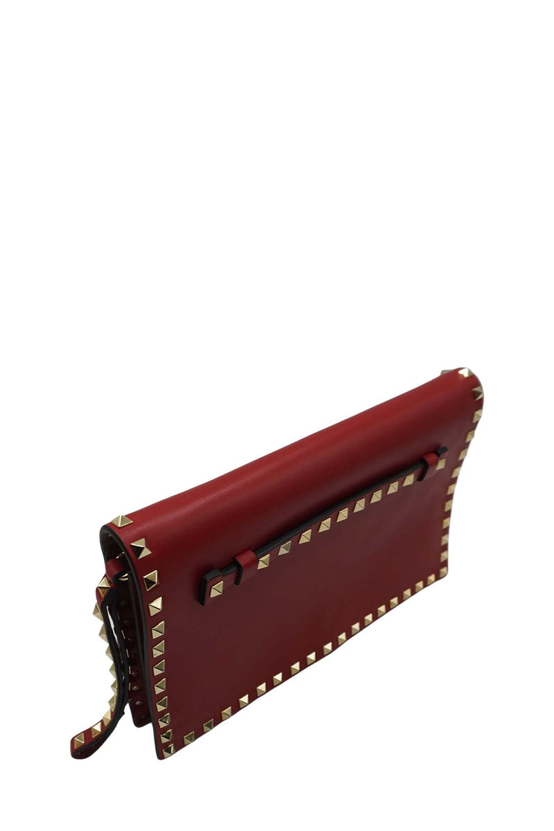 Rockstud Wristlet Leather Red
