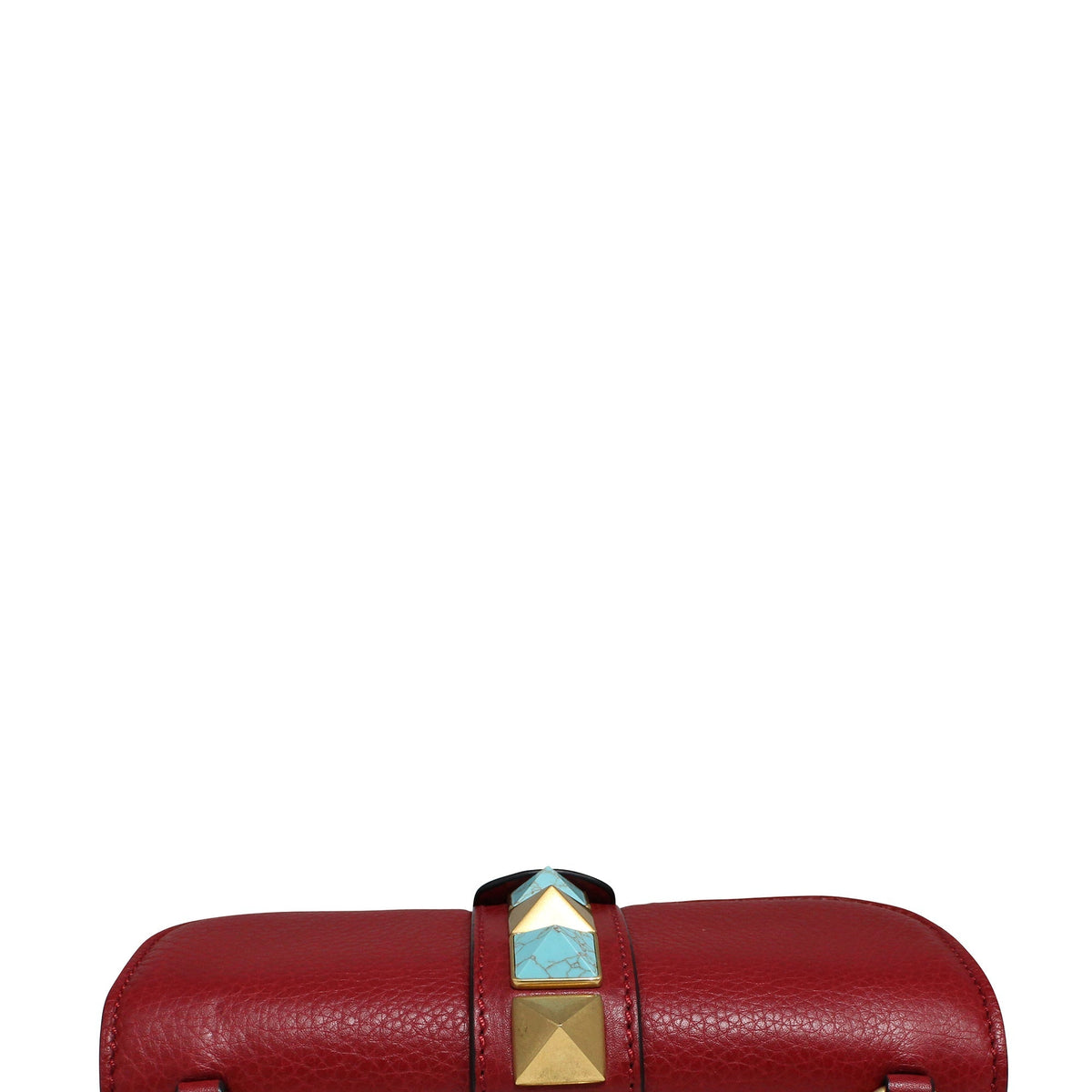 Small Glam Rock Bag Red Teal Studs
