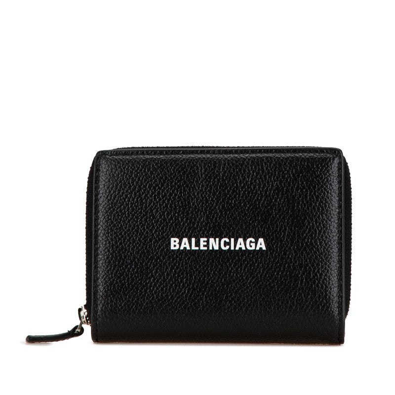 balenciaga Logo Leather Bifold Wallet