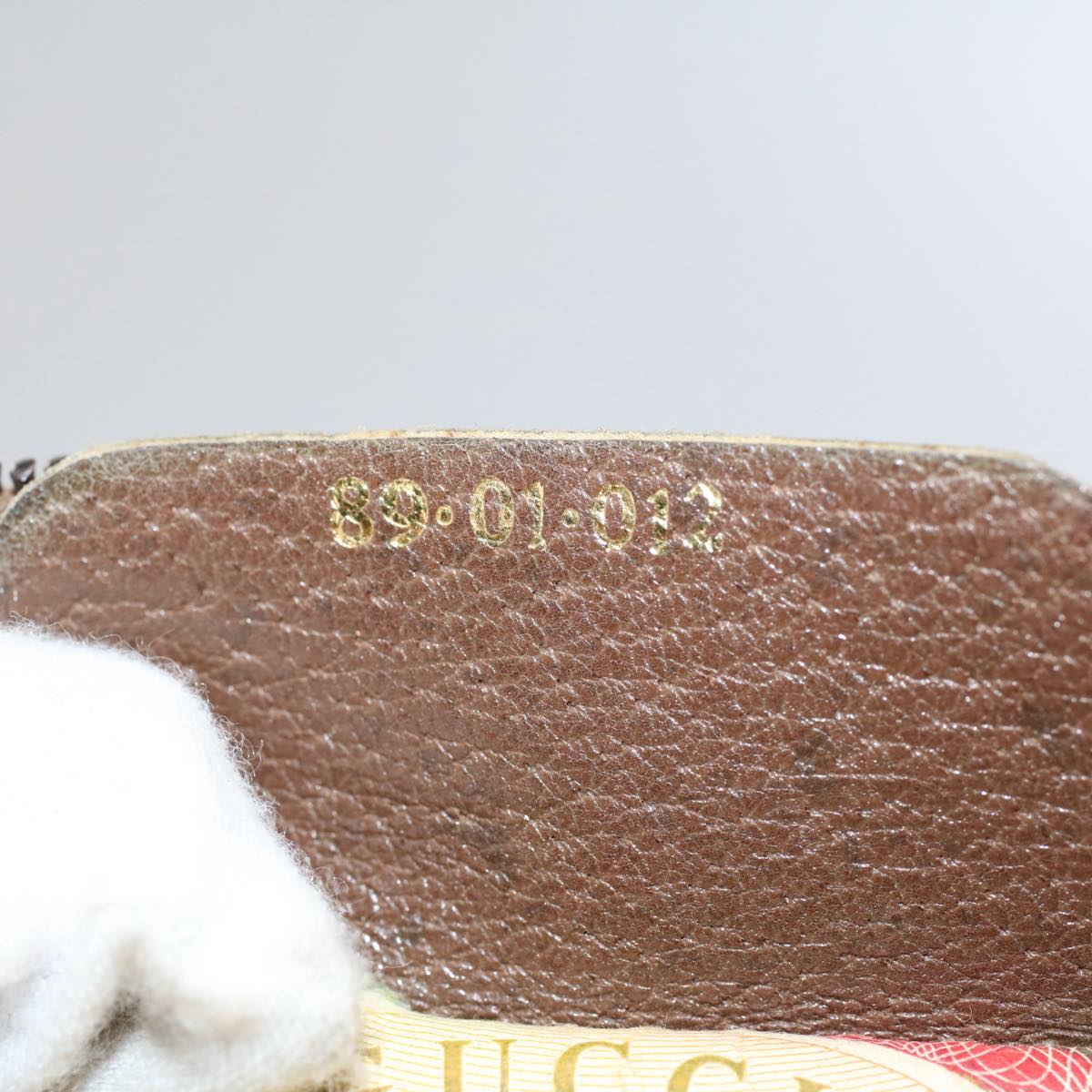GUCCI GG Supreme Web Sherry Line Clutch Bag Beige Red Green 89 01 012 Auth yb427