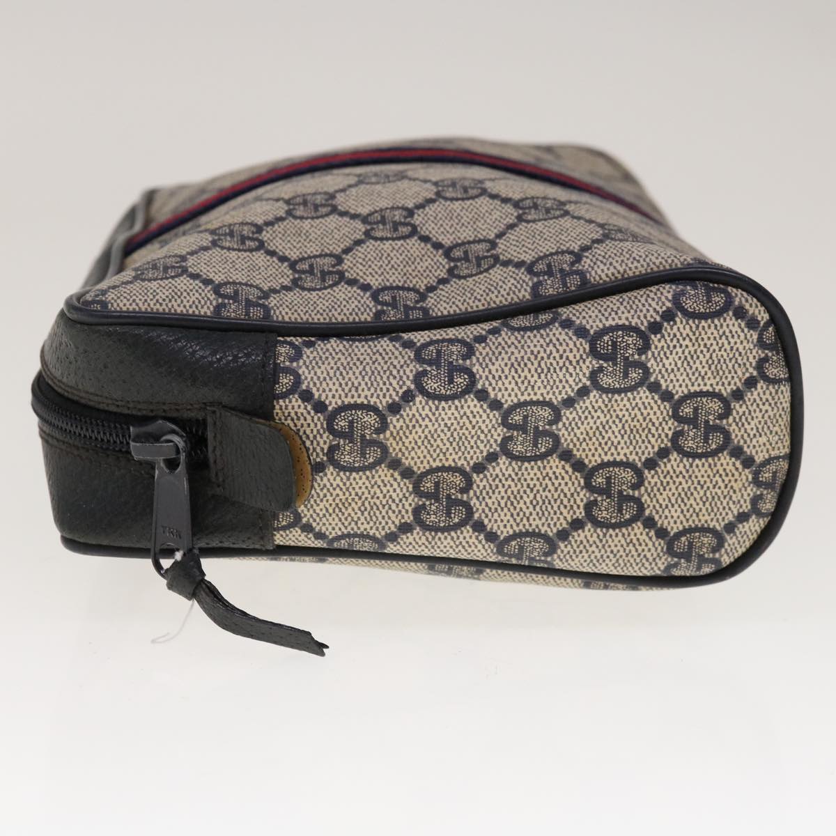 GUCCI GG Supreme Sherry Line Clutch Bag Red Navy 63 01 012 Auth yk10298