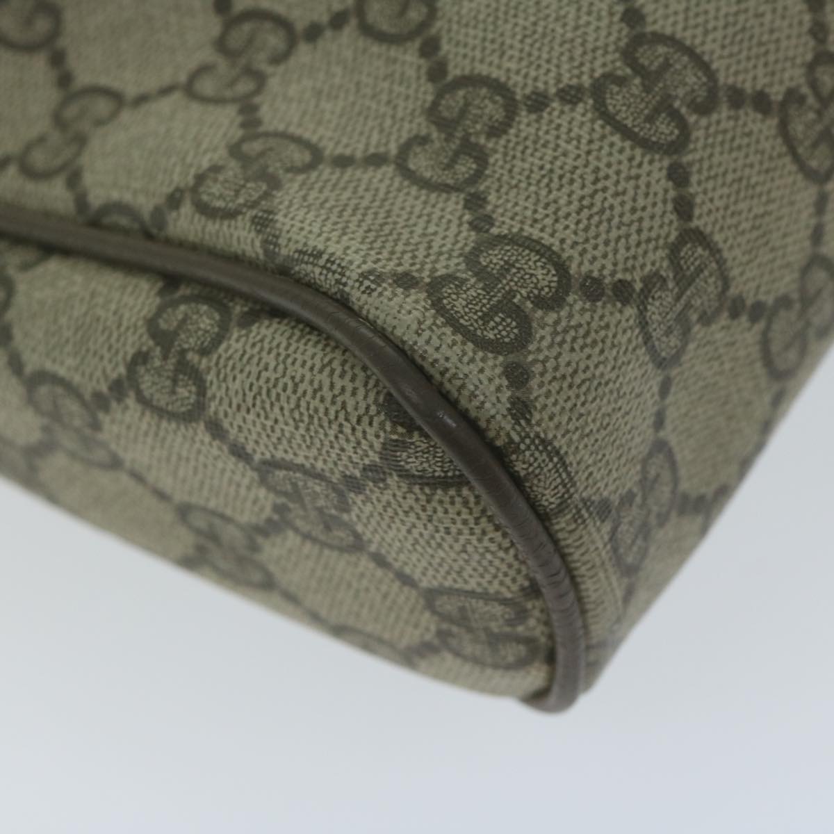GUCCI GG Supreme Web Sherry Line Clutch Bag PVC Beige 89 01 012 Auth yk10592