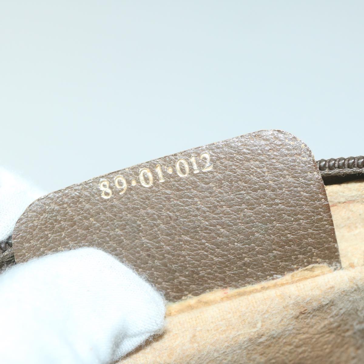 GUCCI GG Supreme Web Sherry Line Clutch Bag PVC Beige 89 01 012 Auth yk10592