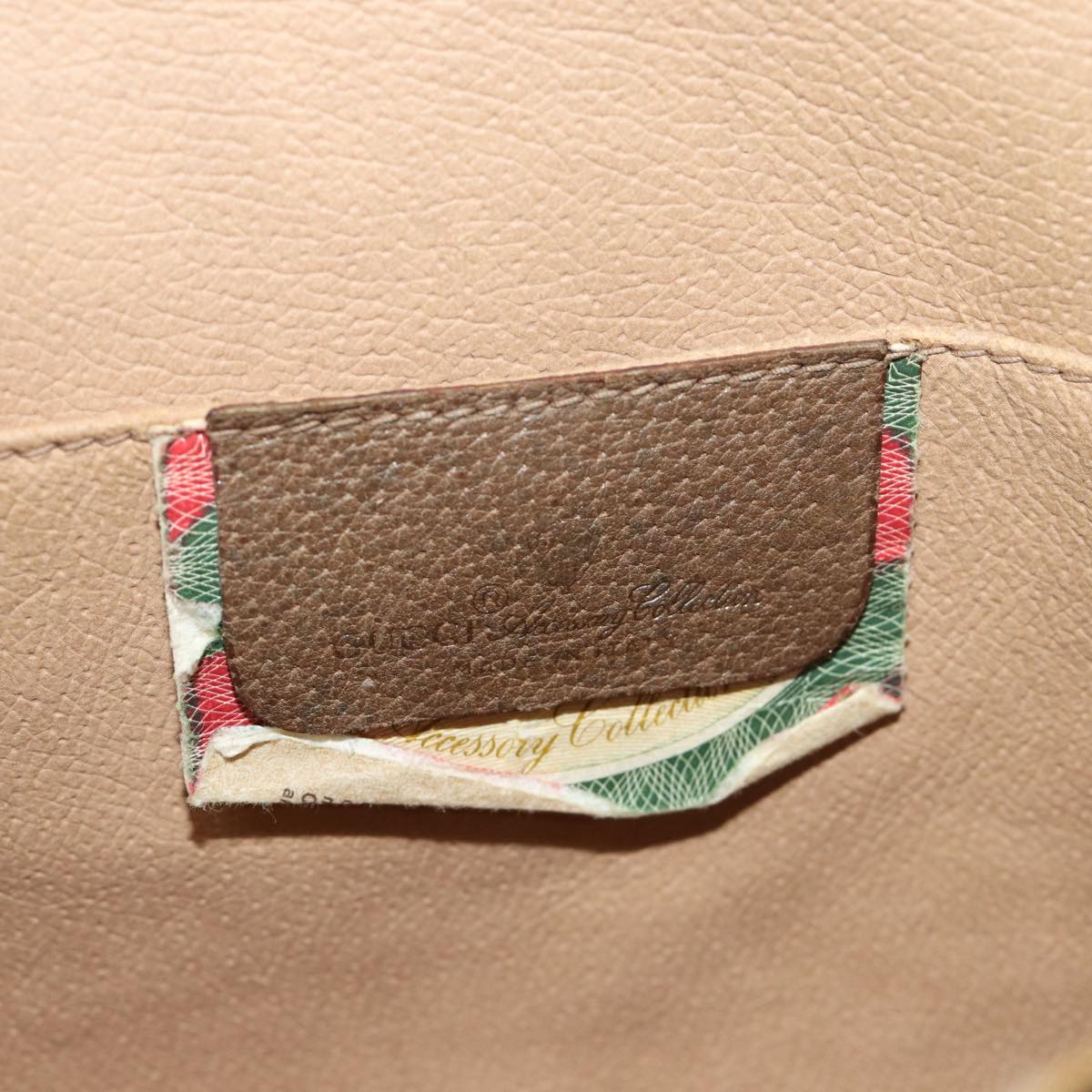 GUCCI GG Supreme Web Sherry Line Clutch Bag Beige Green 89 01 030 Auth yk11961