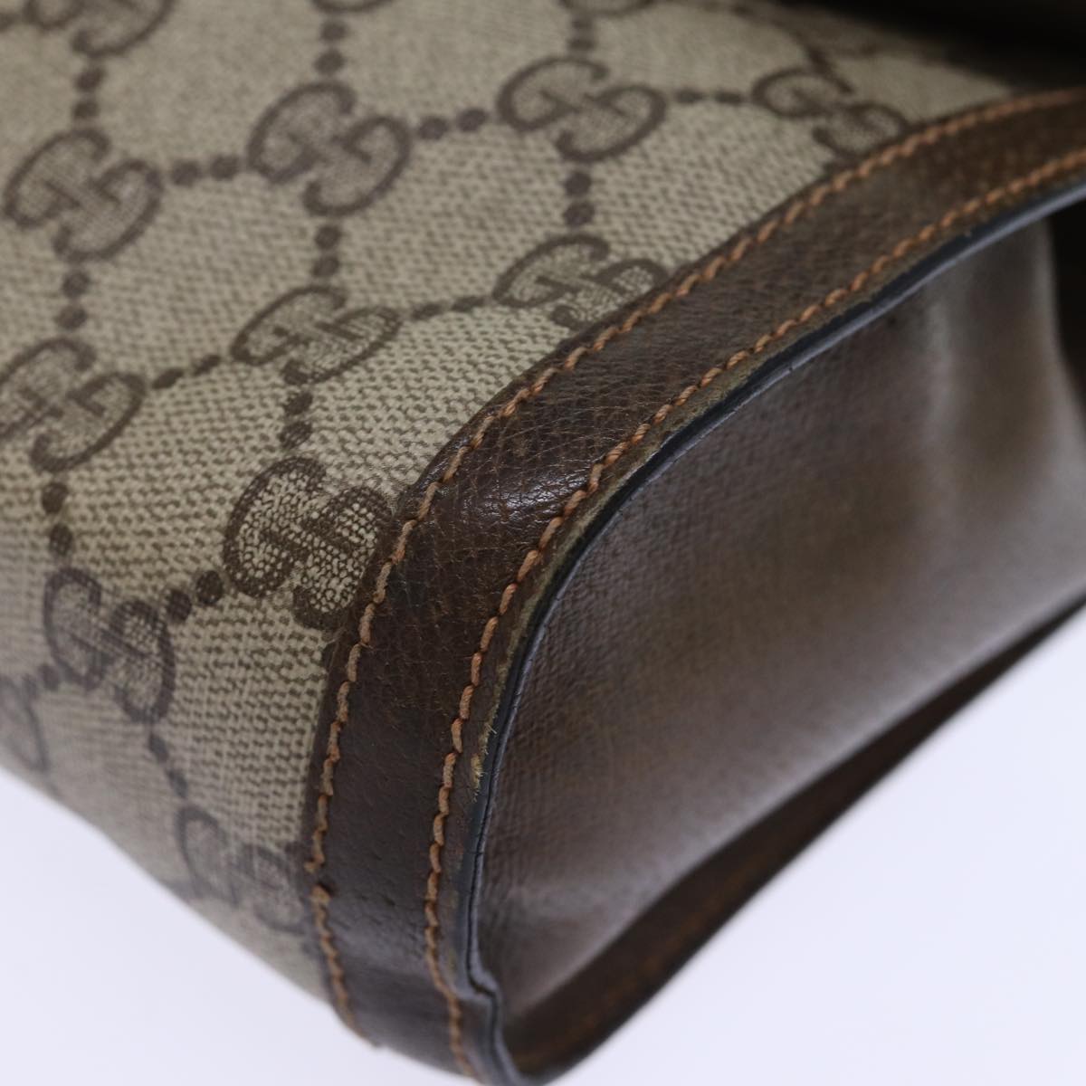 GUCCI GG Canvas Web Sherry Line Clutch Bag Beige Green 84 01 006 Auth yk12008