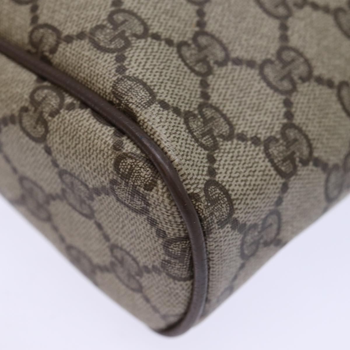 GUCCI GG Supreme Web Sherry Line Clutch Bag PVC Beige 63 01 012 Auth yk12088