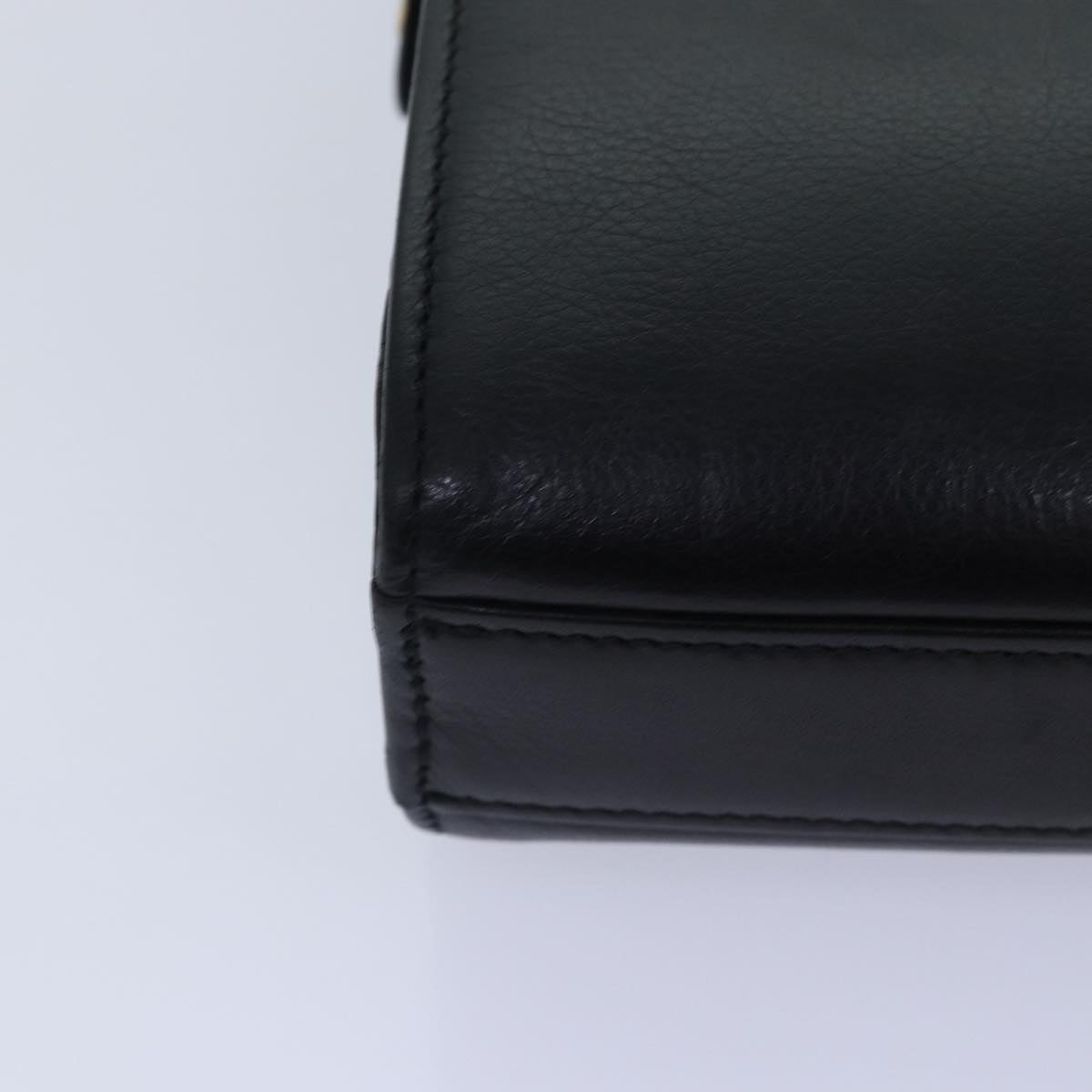 balenciaga Clutch Bag Leather Black Gold Auth yk14401