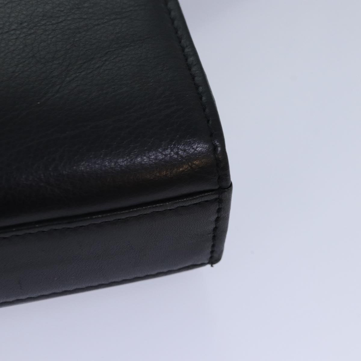 balenciaga Clutch Bag Leather Black Gold Auth yk14401