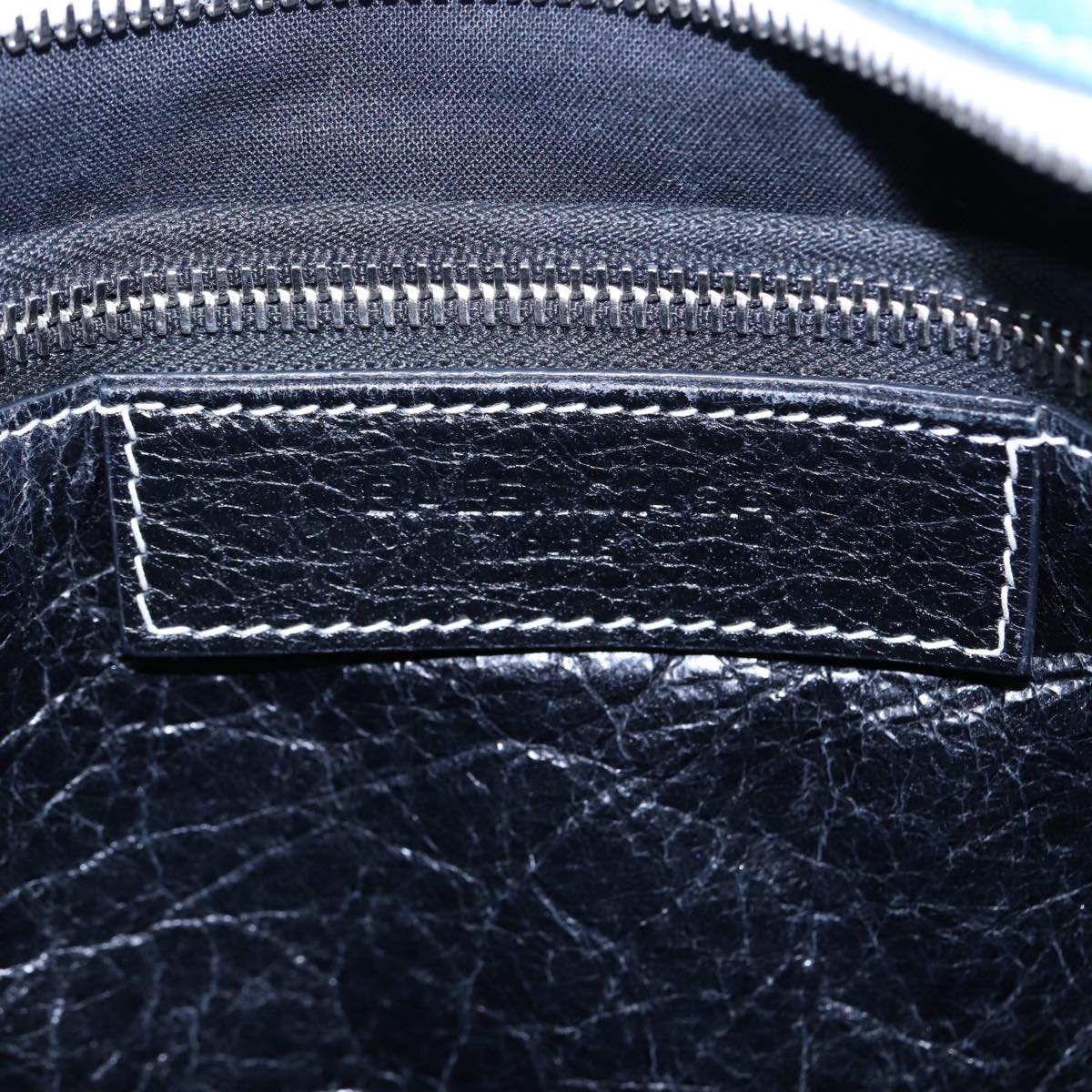 balenciaga Bazaar Shopper XS Tote Bag Leather Blue Silver 443096 Auth yk14420