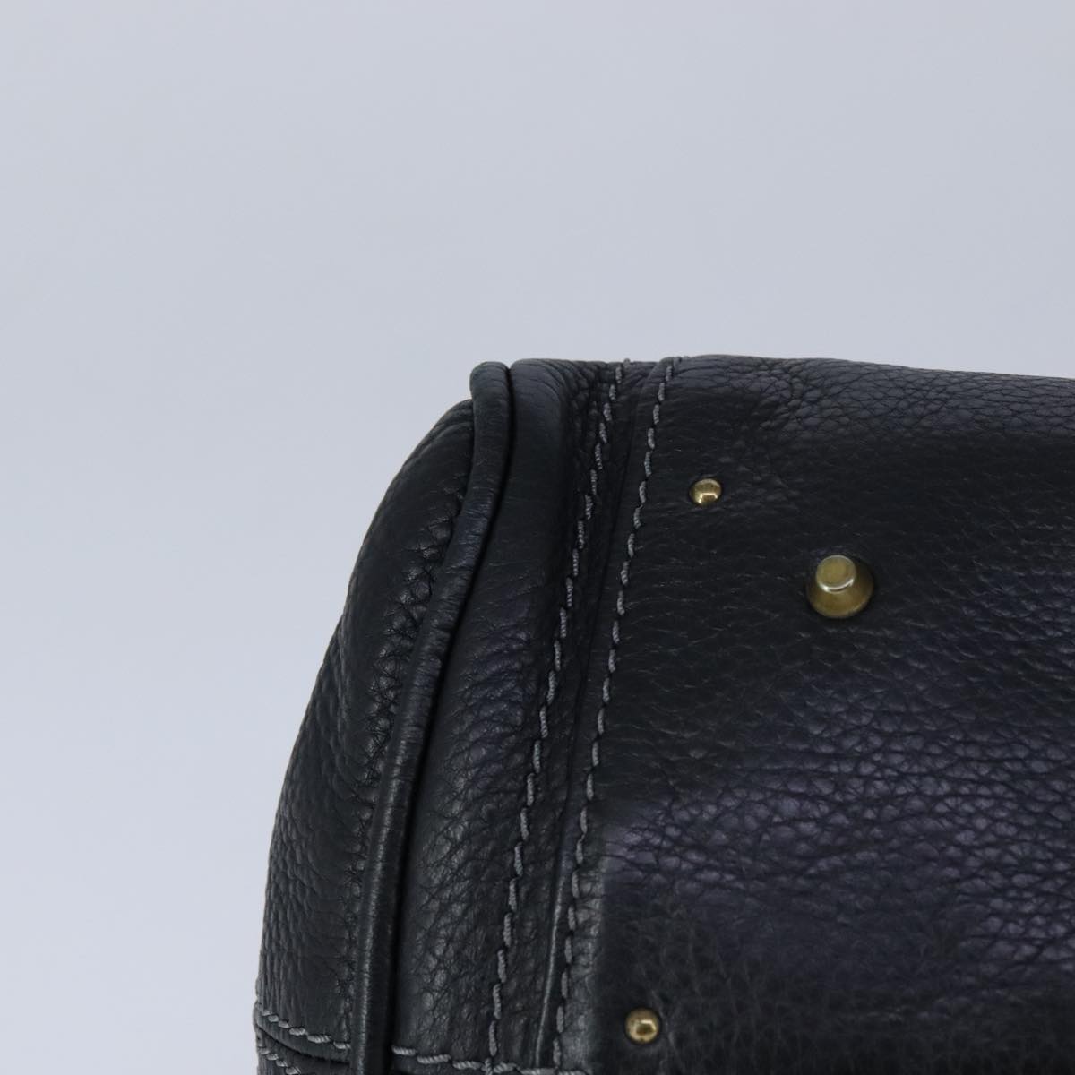 Chloe Paddington Hand Bag Leather Black Gold Silver yk16230