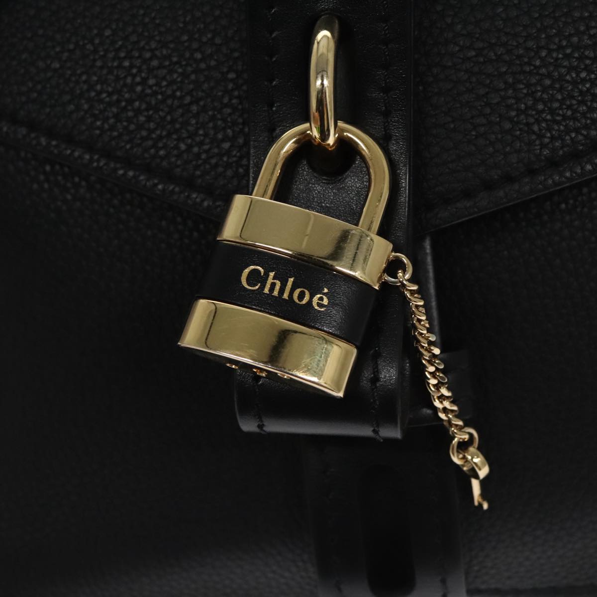 Chloe Small Day Abbey Hand Bag Leather 2way Black yk16365A