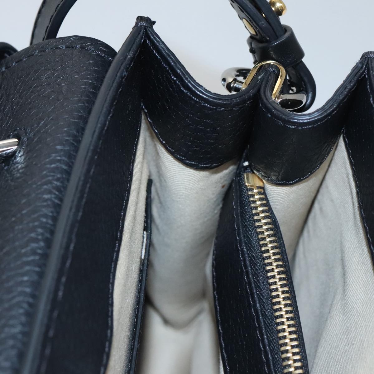 Chloe Small Day Abbey Hand Bag Leather 2way Black yk16365A