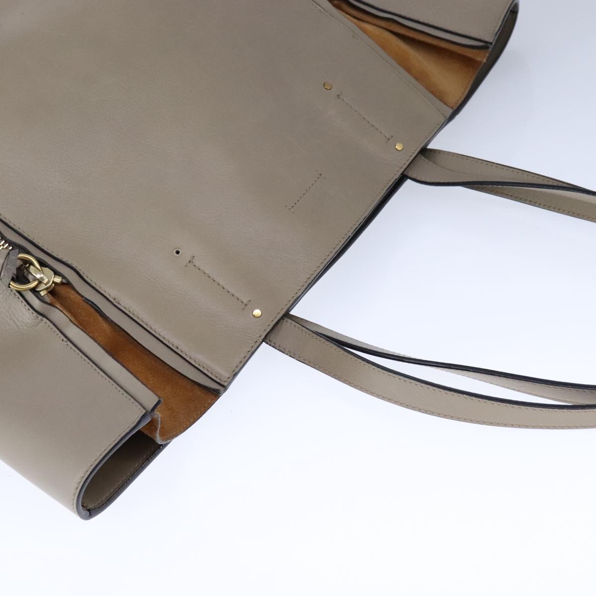 Chloe Milo Tote Bag Leather Beige Gold yk16532