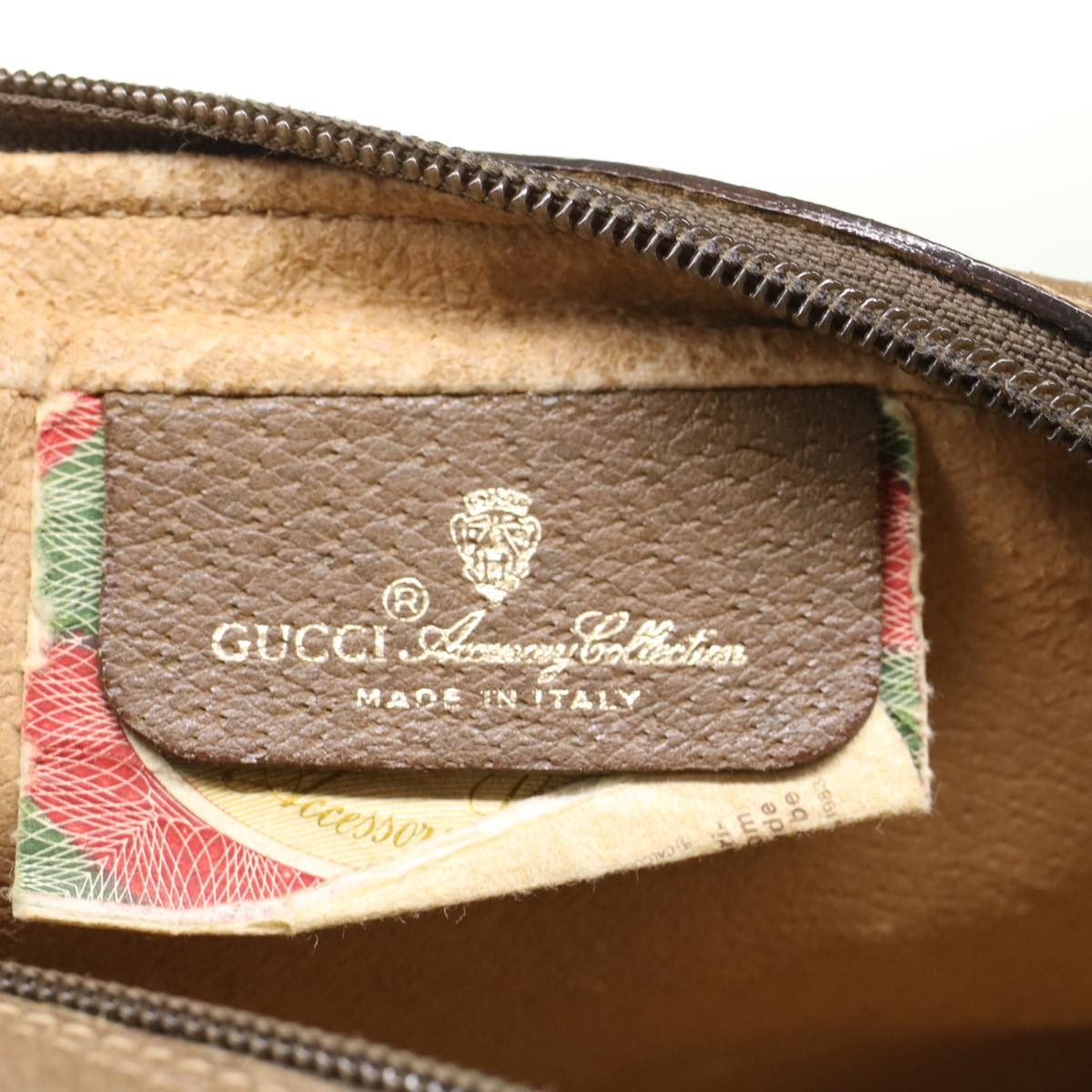 GUCCI GG Canvas Web Sherry Line Clutch Bag Beige Red Green 39.01.012 Auth yk7950