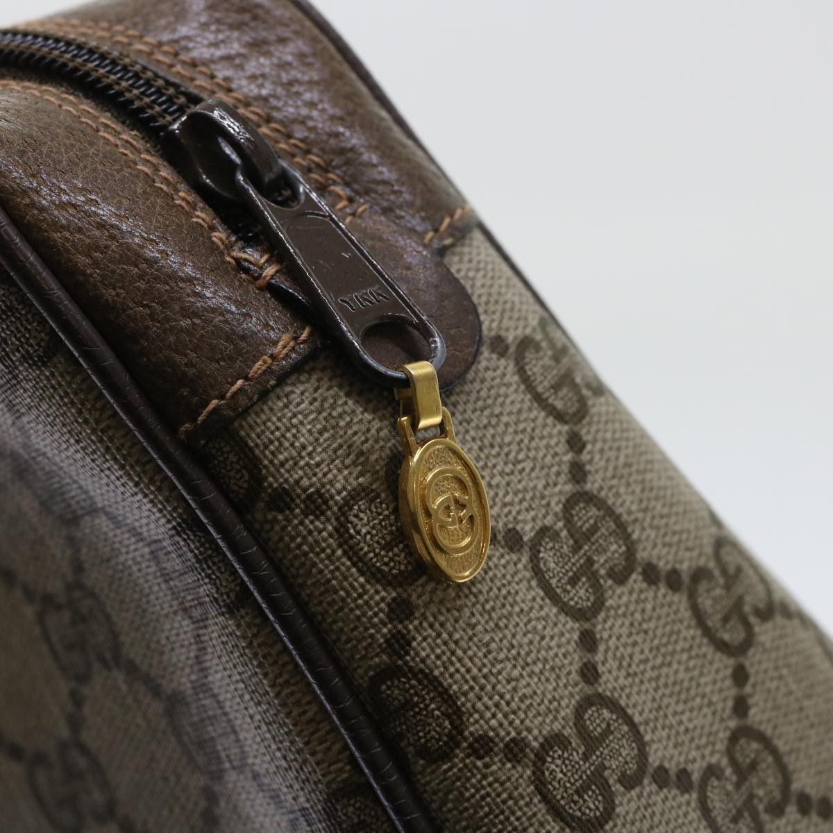 GUCCI Gg Canvas Web Sherry Line Clutch Bag Beige Red 63 01 012 Auth Yk8363b
